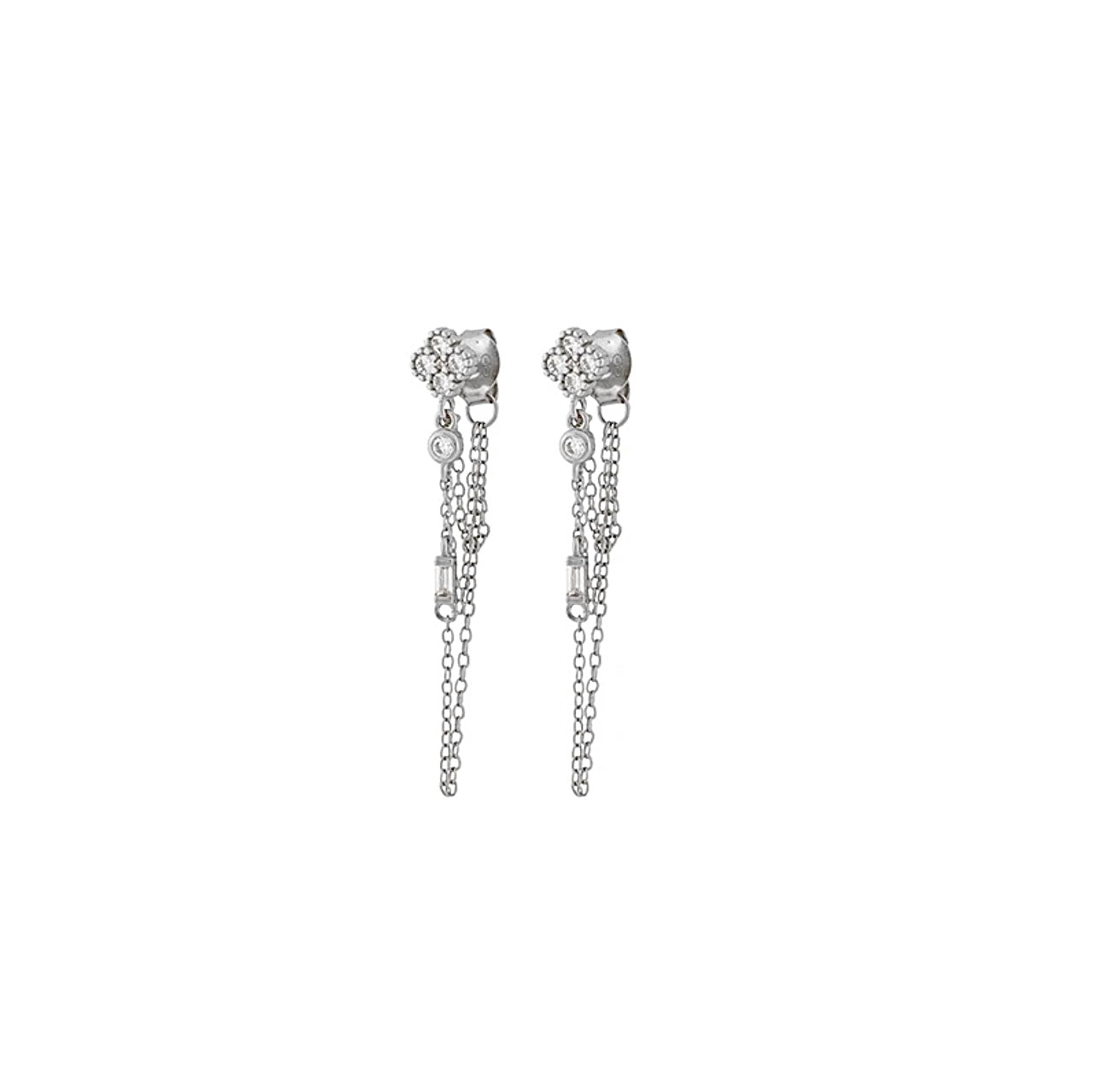 Drop Tassle Hoop Stud Earrings Set 3pcs