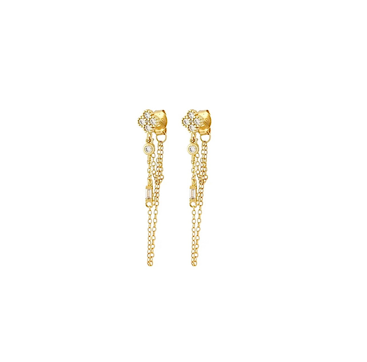 Drop Tassle Hoop Stud Earrings Set 3pcs